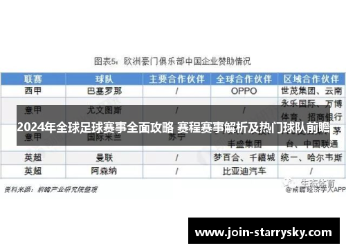 2024年全球足球赛事全面攻略 赛程赛事解析及热门球队前瞻